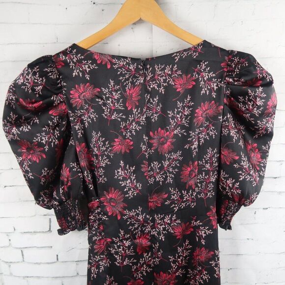 CINQ A SEPT RASPBERRY MULTI TUMBLED DAISY KACY V NECK MAXI DRESS SIZE 0 NWT - Picture 15 of 16